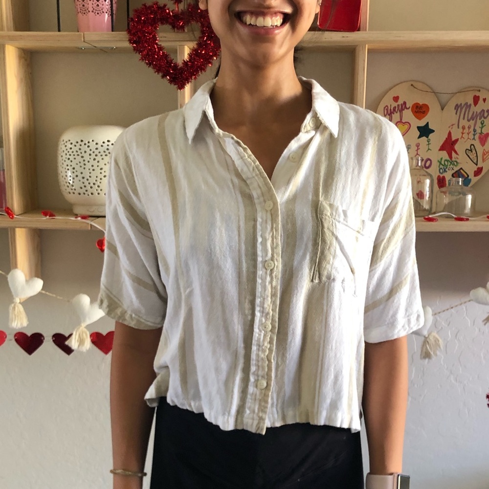 Comfy button down top